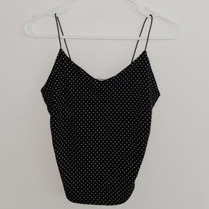 navy polka dot tank top